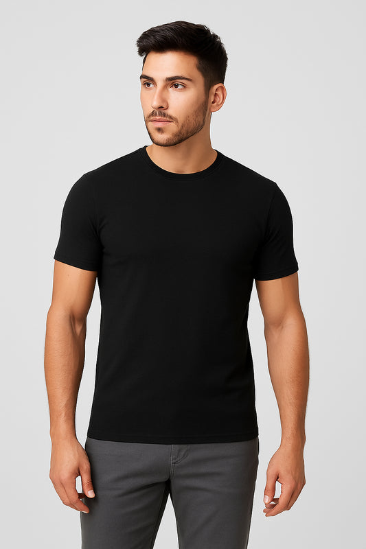 IC4 Men's LuxeFit Solid Tee (Black)