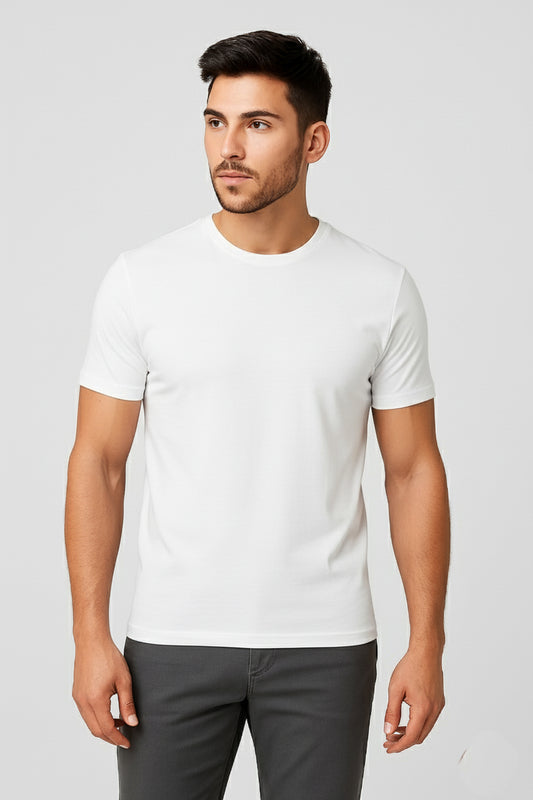 IC4 Men's LuxeFit Solid Tee (White)
