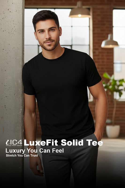 IC4 Men's LuxeFit Solid Tee (Black)