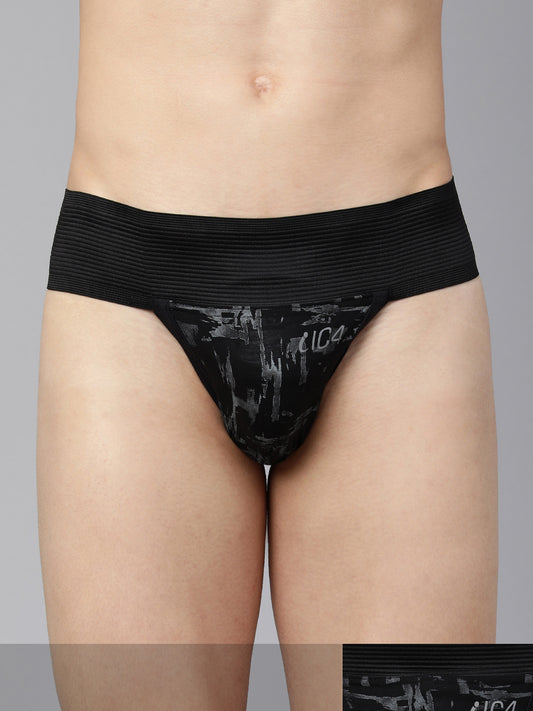 IC4 Men's Gym Printed Supporter Combo Pack of 2 Made in Cotton Elastane Fabric