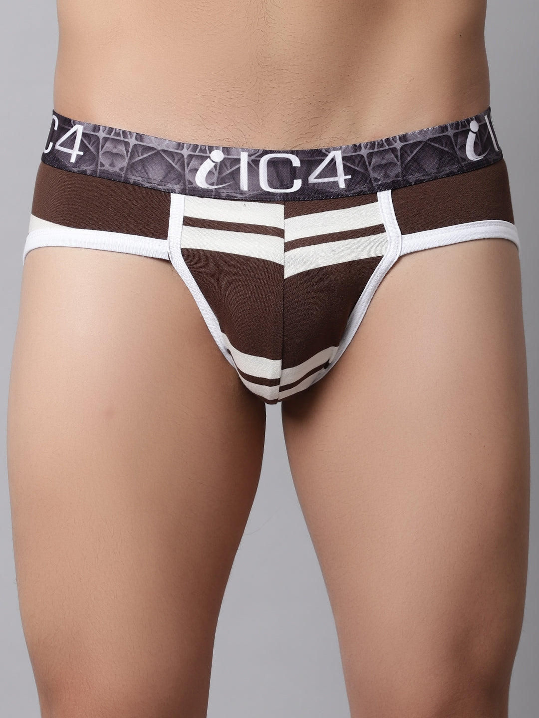 IC4 Men's Modal Elastane stripe brief Combo Pack of 2