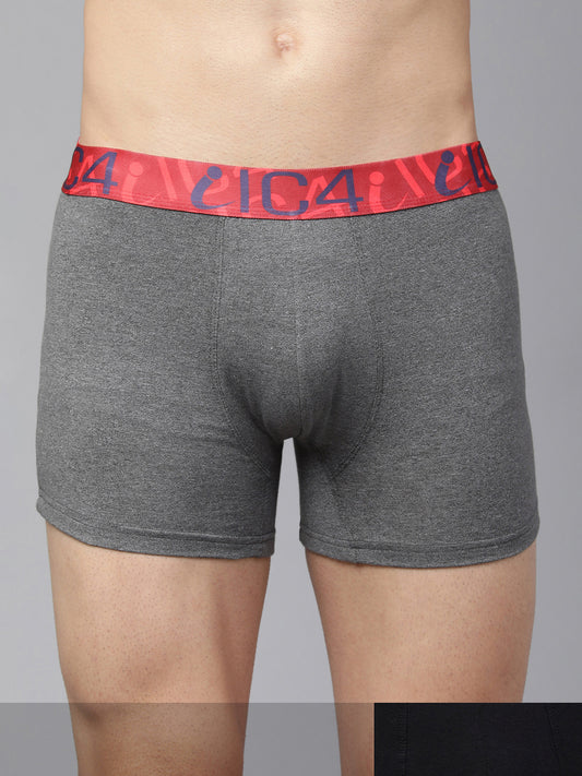 IC4 Men's Cotton Elastane Classic Trunk Combo Pack of 2
