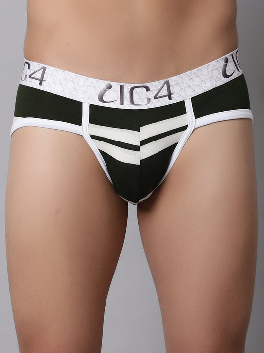 IC4 Men's Modal Elastane stripe brief Combo Pack of 2