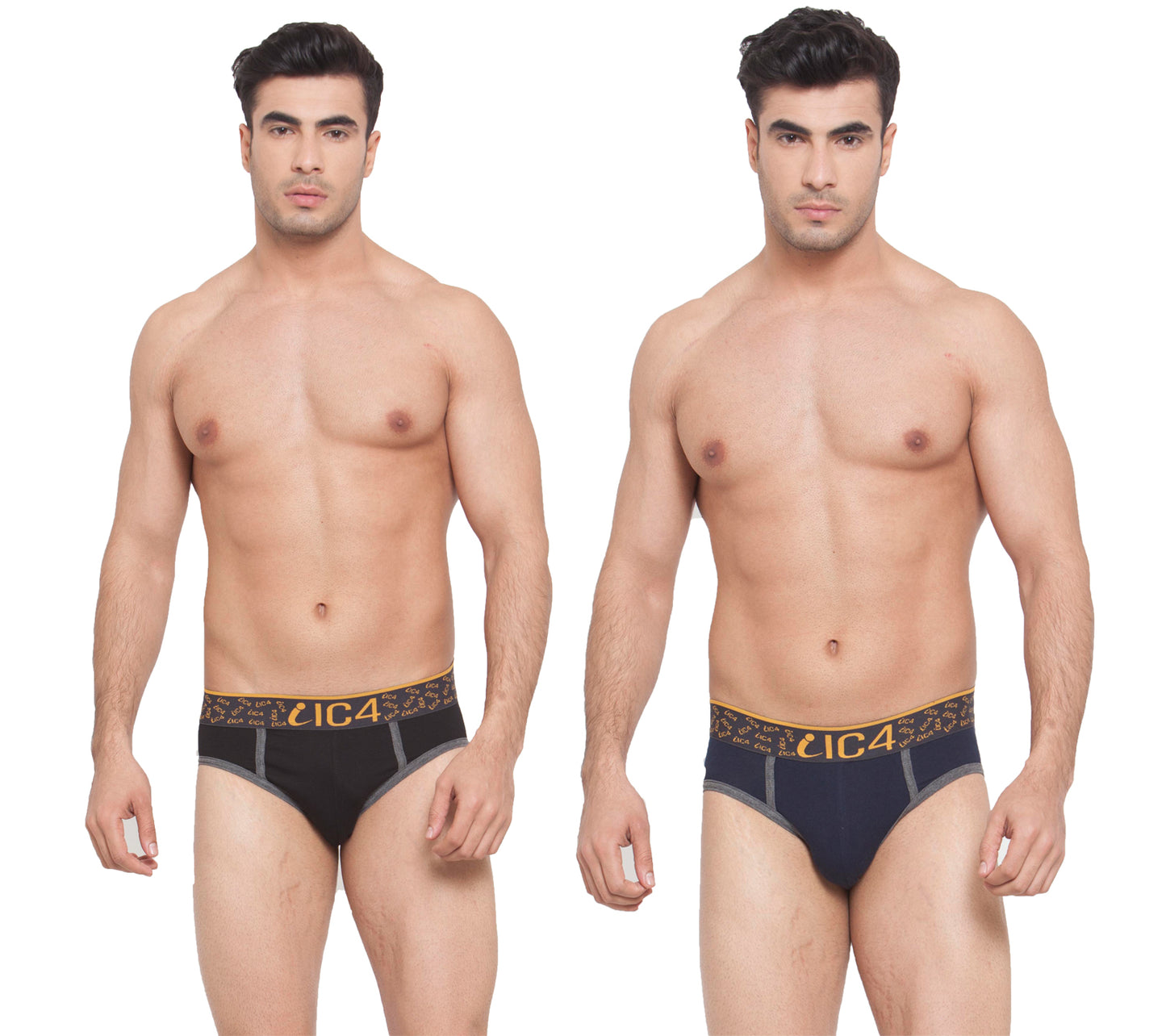 IC4 Men's Cotton Elastane Fashion Brief Combo Pack of 2