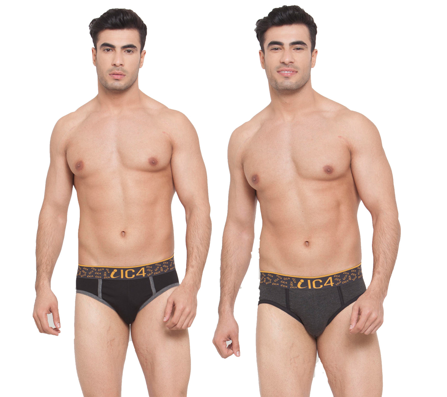 IC4 Men's Cotton Elastane Fashion Brief Combo Pack of 2