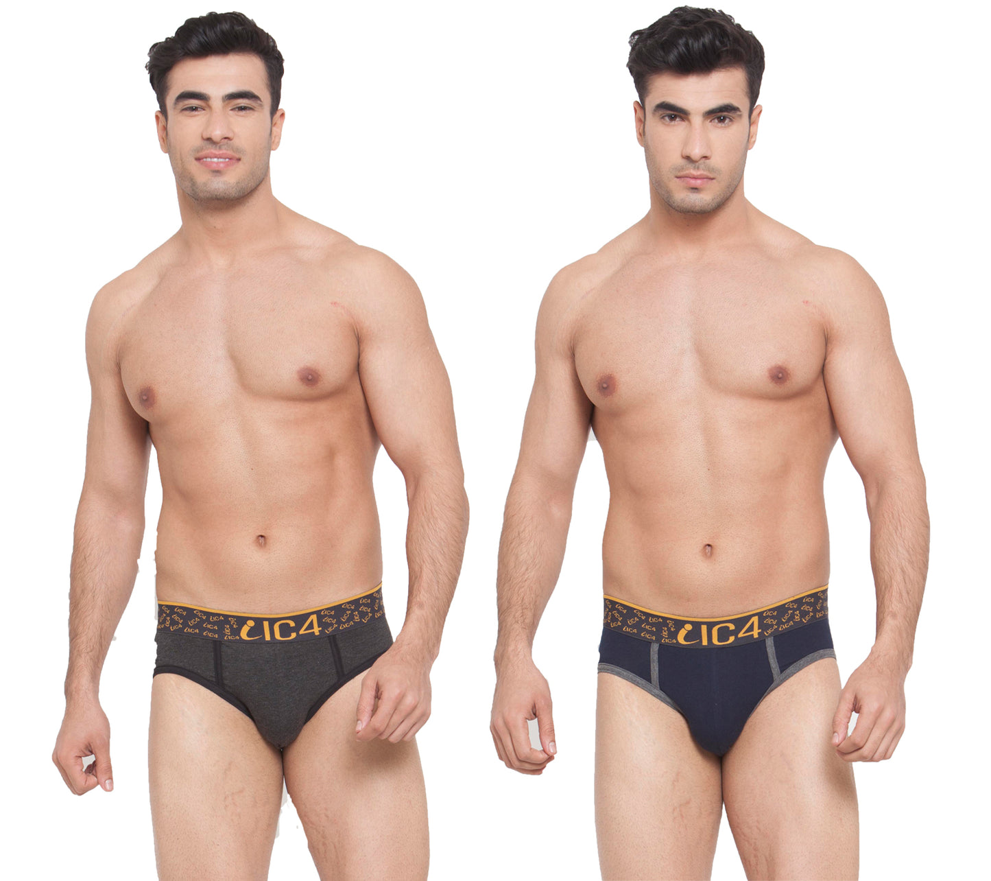 IC4 Men's Cotton Elastane Fashion Brief Combo Pack of 2