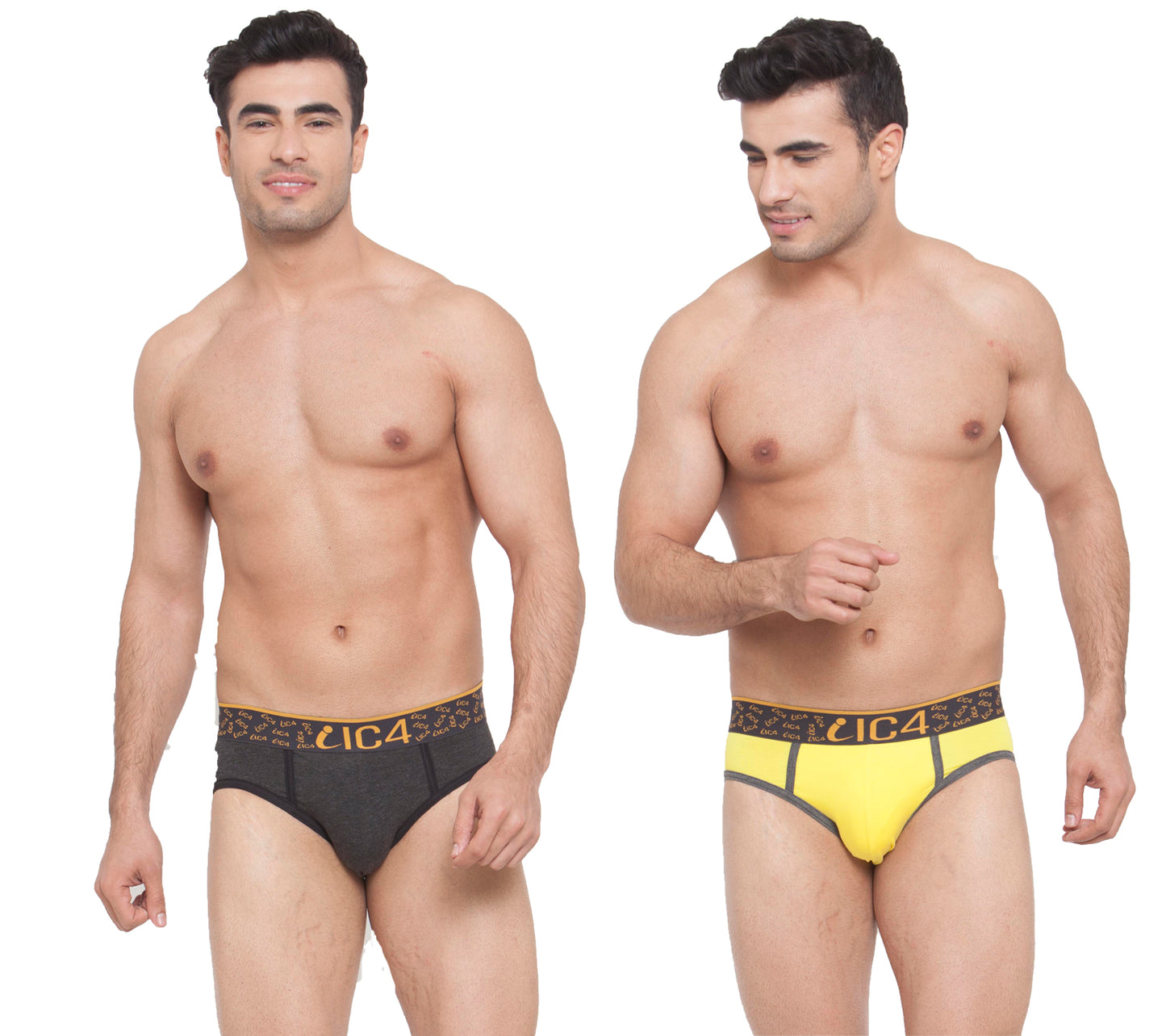 IC4 Men's Cotton Elastane Fashion Brief Combo Pack of 2