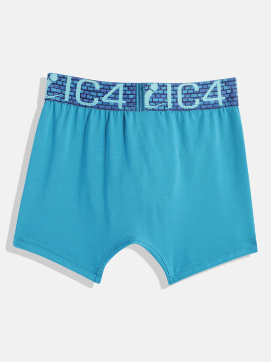 IC4 Boy's Cotton Elastane Fashion Trunk Combo Pack of 2, Teal Color
