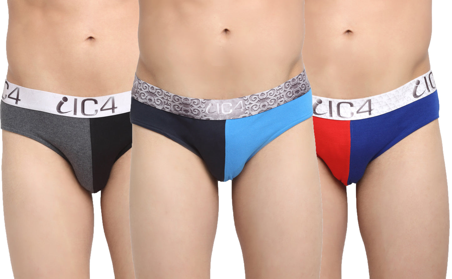 IC4 Men's Cotton Elastane Fashion Brief Combo Pack of 3