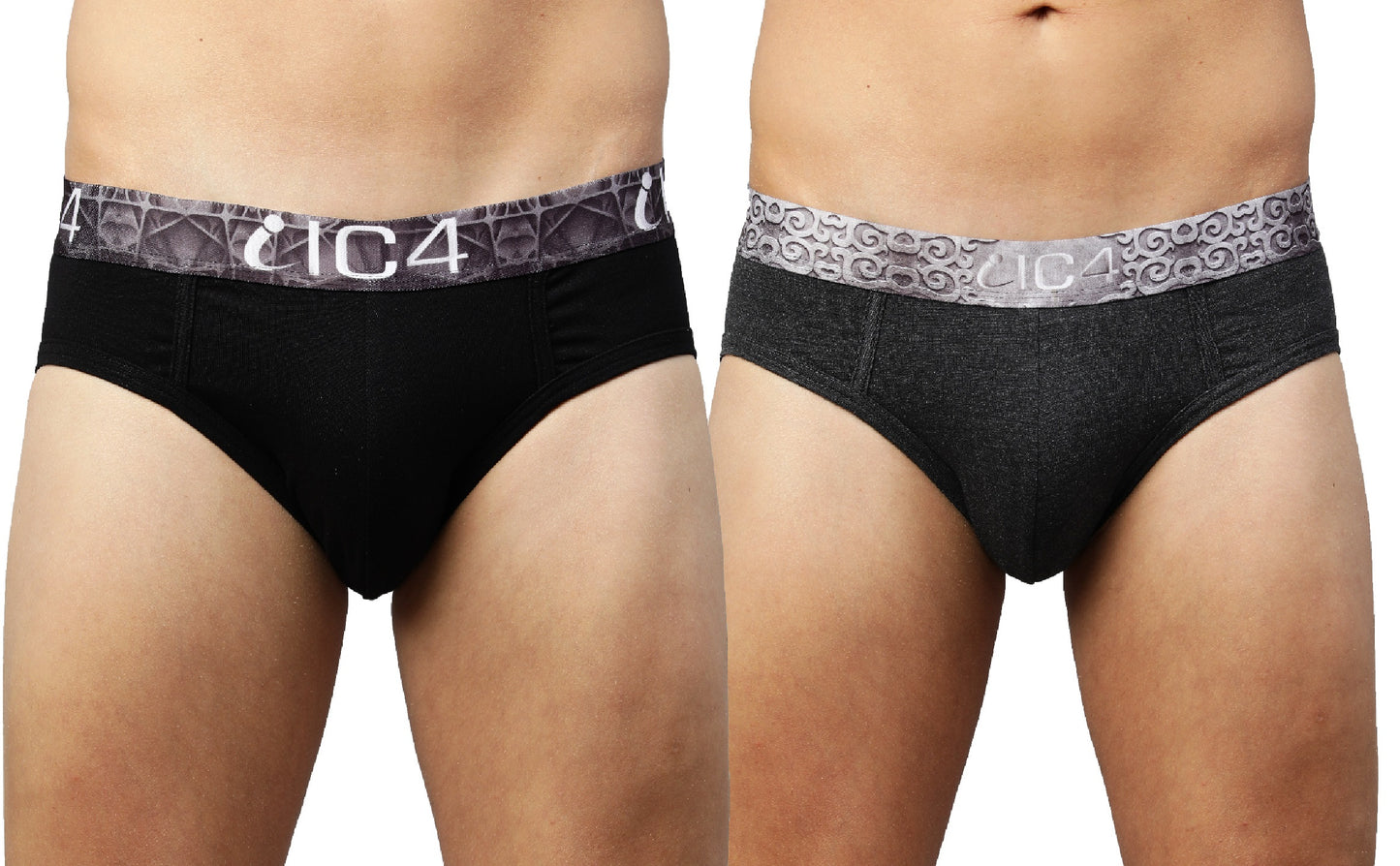 IC4 Men's Cotton Elastane Fashion Brief Combo Pack of 2