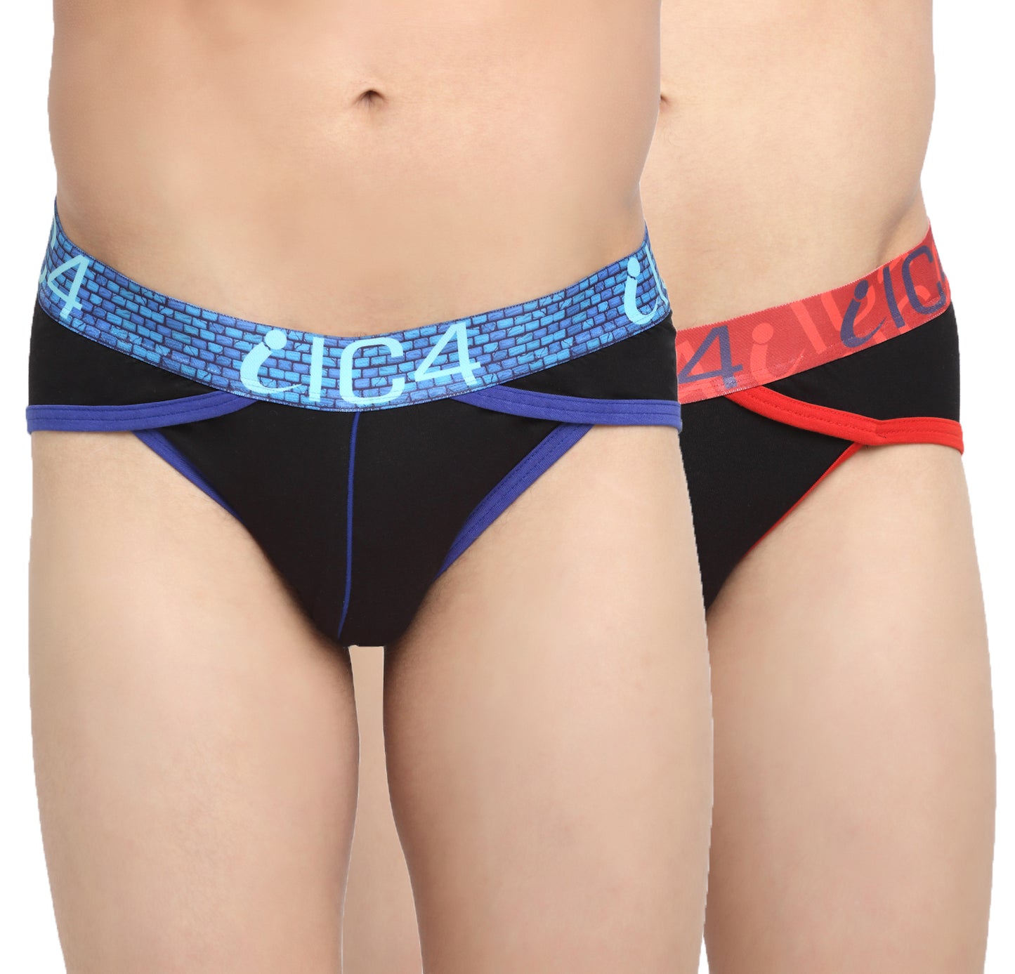 IC4 Men's Cotton Elastane Fashion Brief Combo Pack of 2
