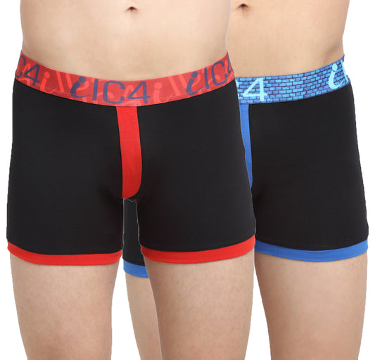 IC4 Men's Cotton Elastane Fashion Trunk Combo Pack of 2