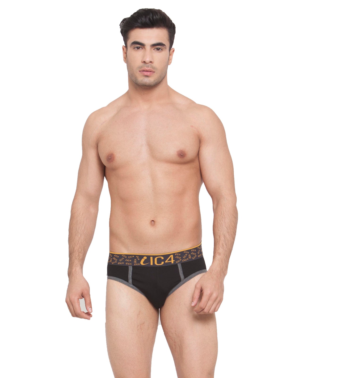 IC4 Men's Cotton Elastane Fashion Brief - Black