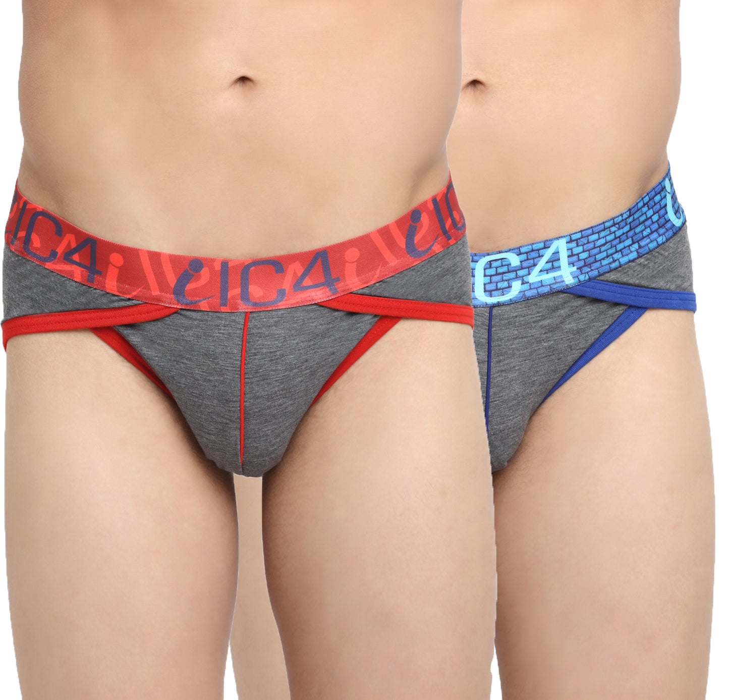 IC4 Men's Cotton Elastane Fashion Brief Combo Pack of 2