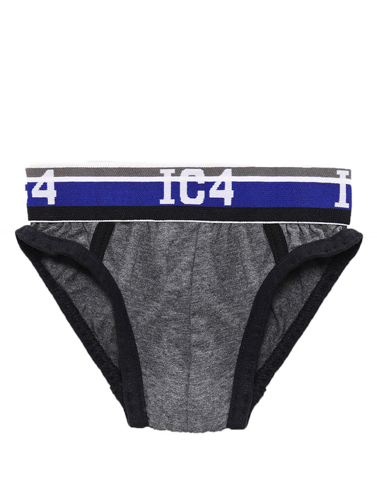 IC4 Boy's Cotton Elastane Brief Charcoal  Combo Pack of 3