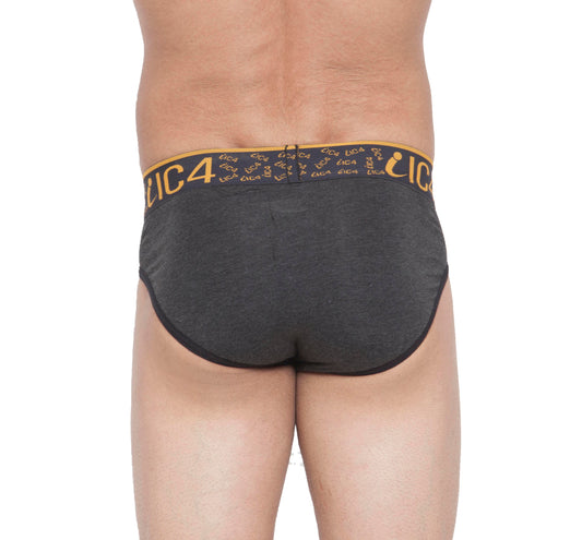 IC4 Men's Cotton Elastane Fashion Brief - Charcoal
