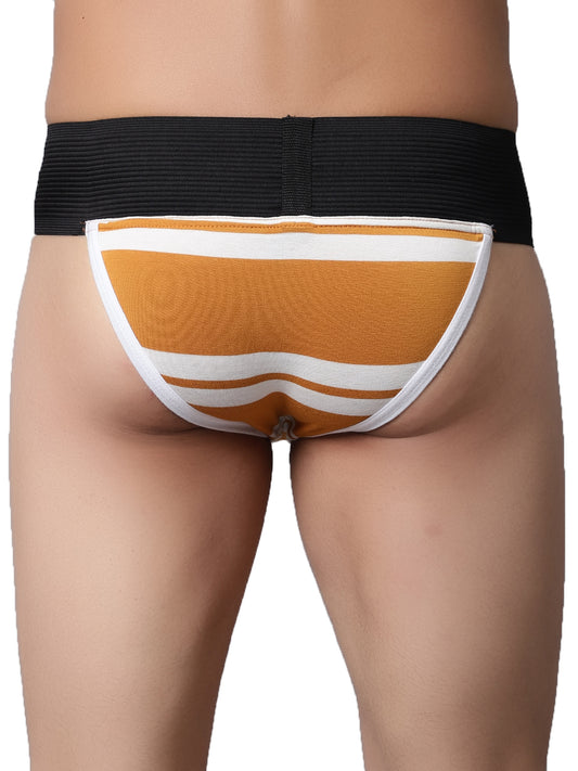 IC4 Men's Modal Elastane stripe Gym Supporter - Yellow