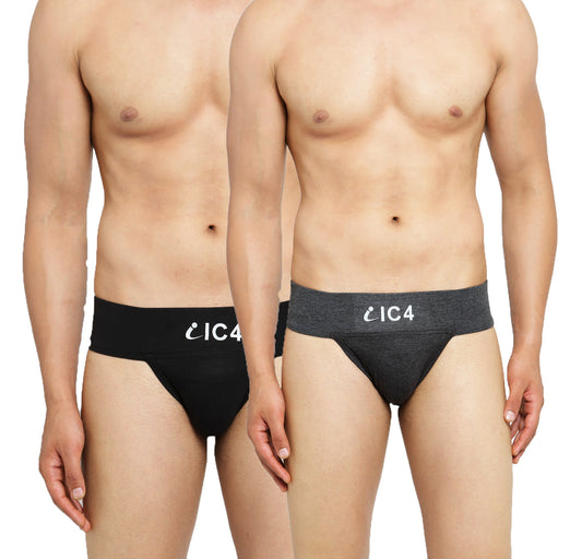 IC4 Men's Cotton Elastane Gym Supporter Combo Pack of 2