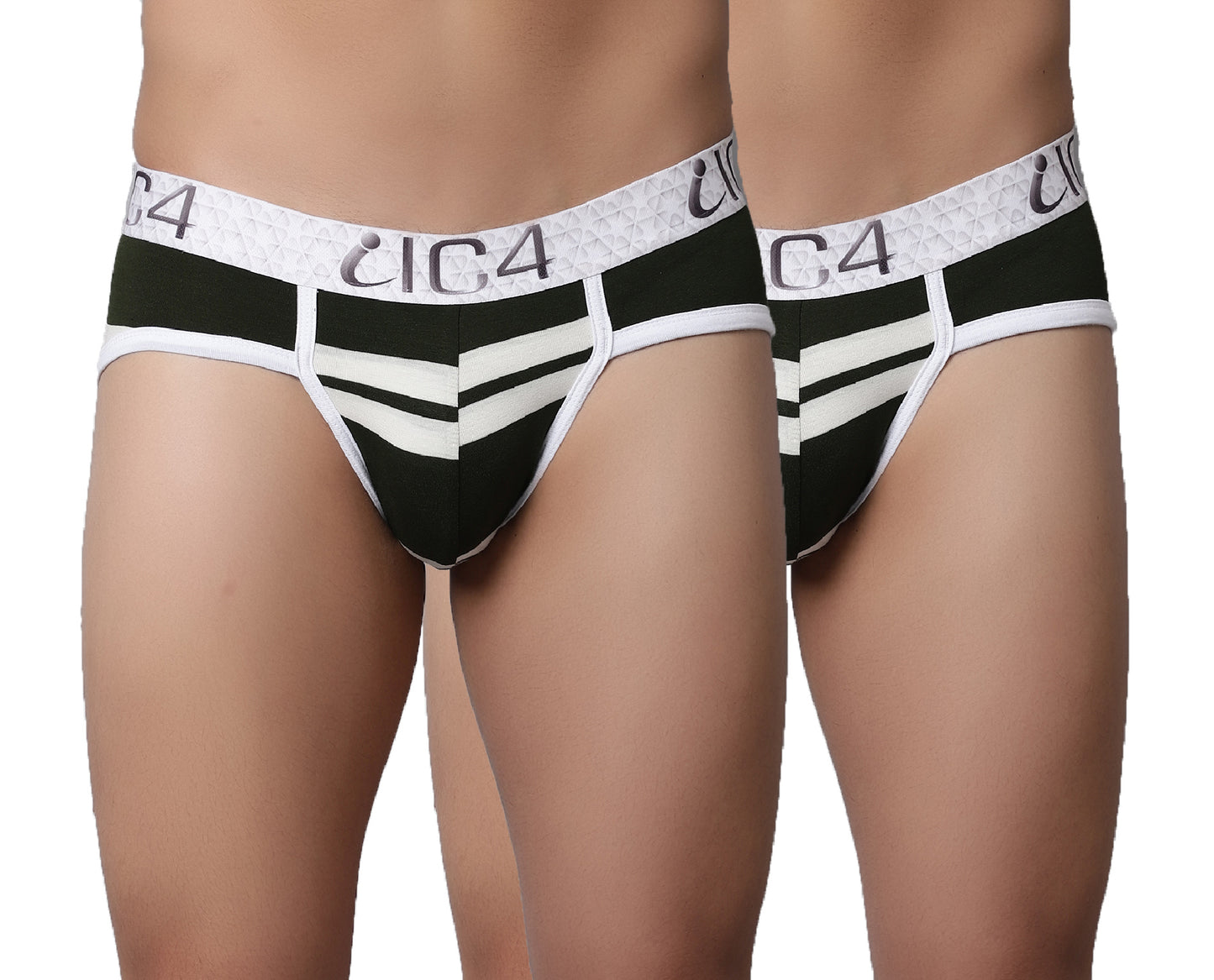 IC4 Men's Modal Elastane stripe brief Combo Pack of 2
