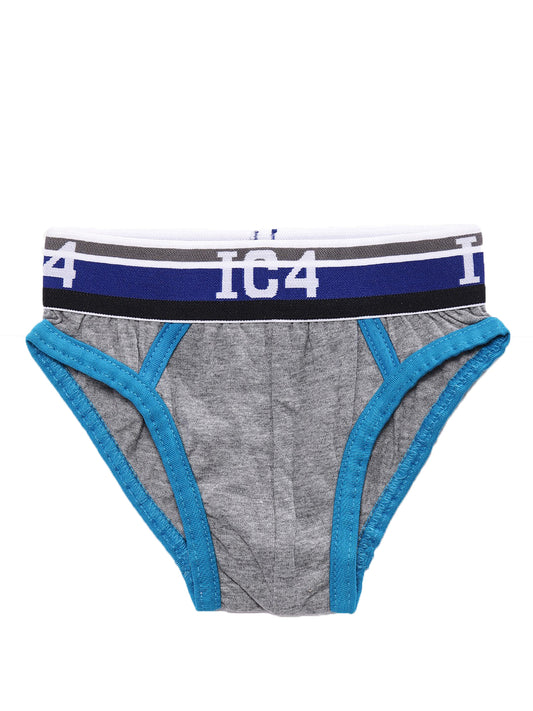 IC4 Boy's Cotton Elastane Brief Grey Combo Pack of 3