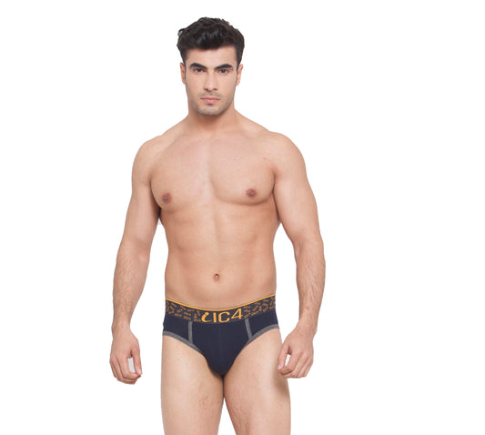 IC4 Men's Cotton Elastane Fashion Brief - Navy