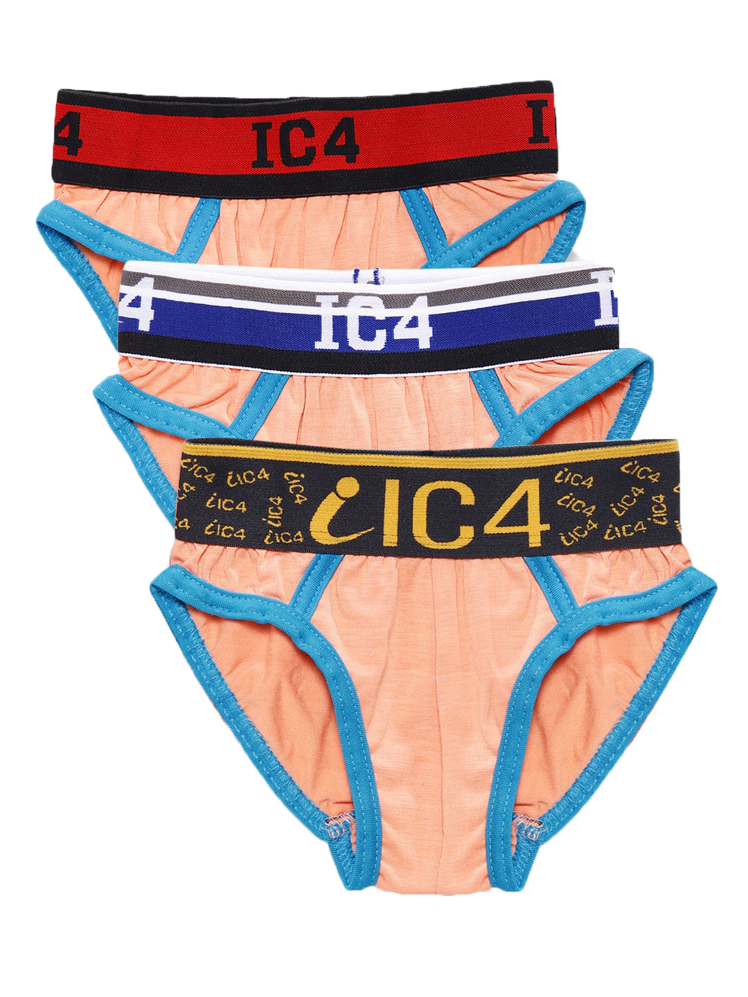 IC4 Boy's Cotton Elastane Brief Orange Combo Pack of 3