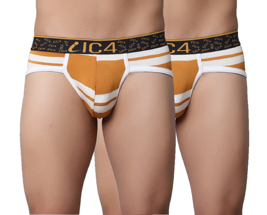 IC4 Men's Modal Elastane stripe brief Combo Pack of 2