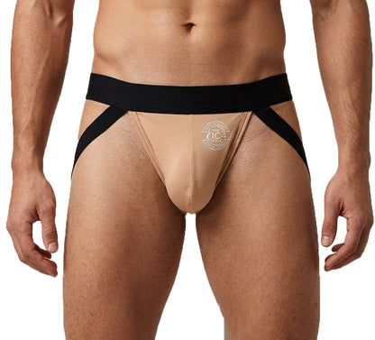 IC4 Men's Solid Beige Jockstrap