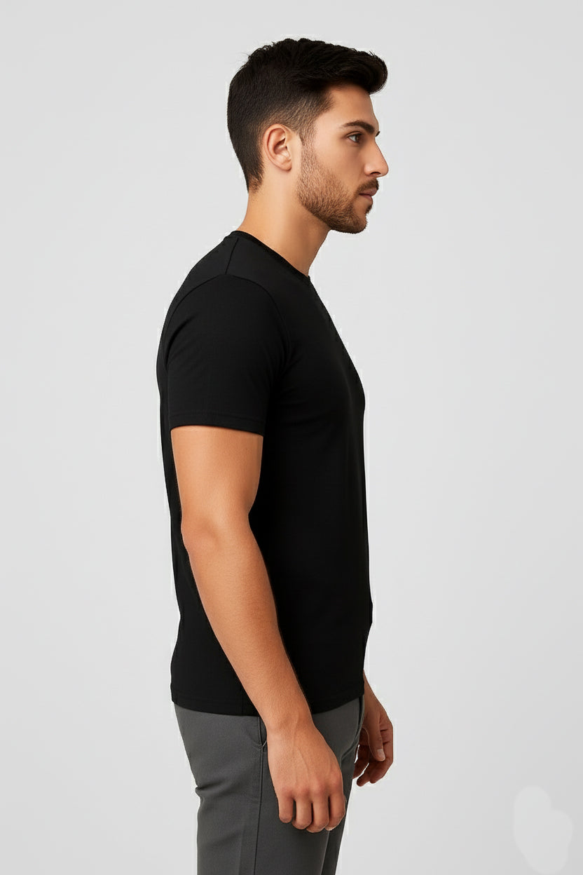 IC4 Men's LuxeFit Solid Tee (Black)