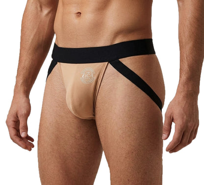IC4 Men's Solid Beige Jockstrap