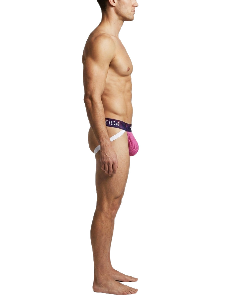 IC4 Men's Solid Pink Jockstrap Combo Pack of 2