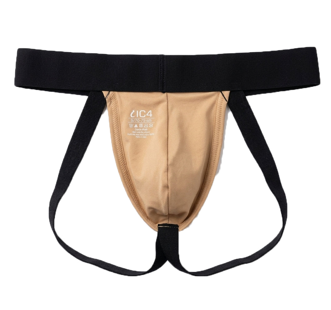 IC4 Men's Solid Beige Jockstrap