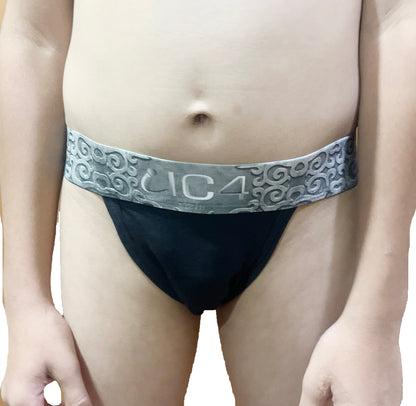 IC4 Boy's Neo Cricket Supporter made in Cotton Elastane fabric - Black