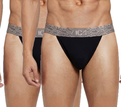 IC4 Men's Cricket Supporter with Guard Pouch Cotton Elastane Sports Underwear Combo Pack of 2