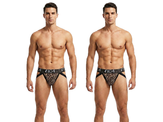 IC4 Men's Alpha Leopard Jockstrap Combo Pack of 2