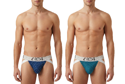 IC4 Men's Printed Jockstrap Brief Combo Pack of 2