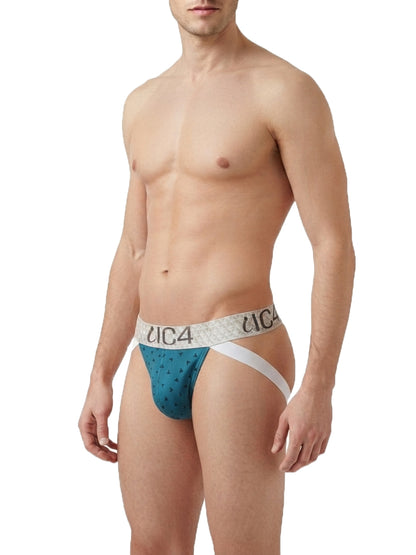 IC4 Men's Printed Jockstrap Brief (Teal)
