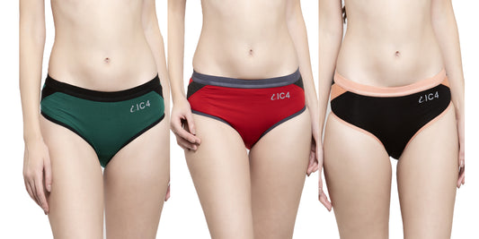 IC4 Women's Designer Hipster Panty Combo Pack of 3