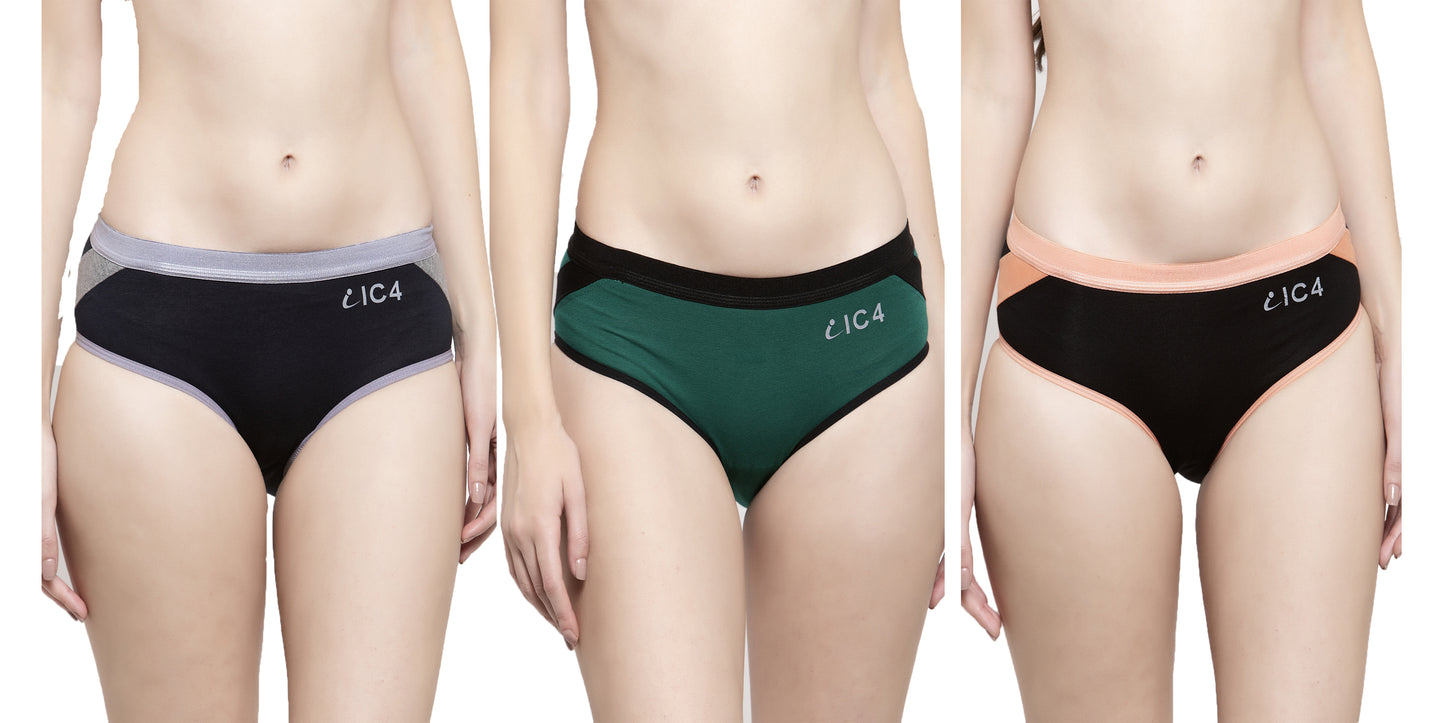 IC4 Women's Designer Hipster Panty Combo Pack of 3