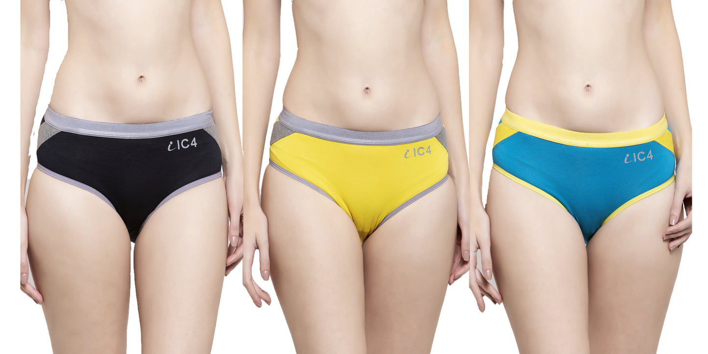 IC4 Women's Designer Hipster Panty Combo Pack of 3