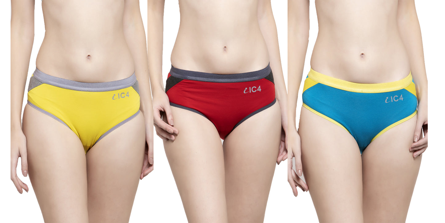 IC4 Women's Designer Hipster Panty Combo Pack of 3