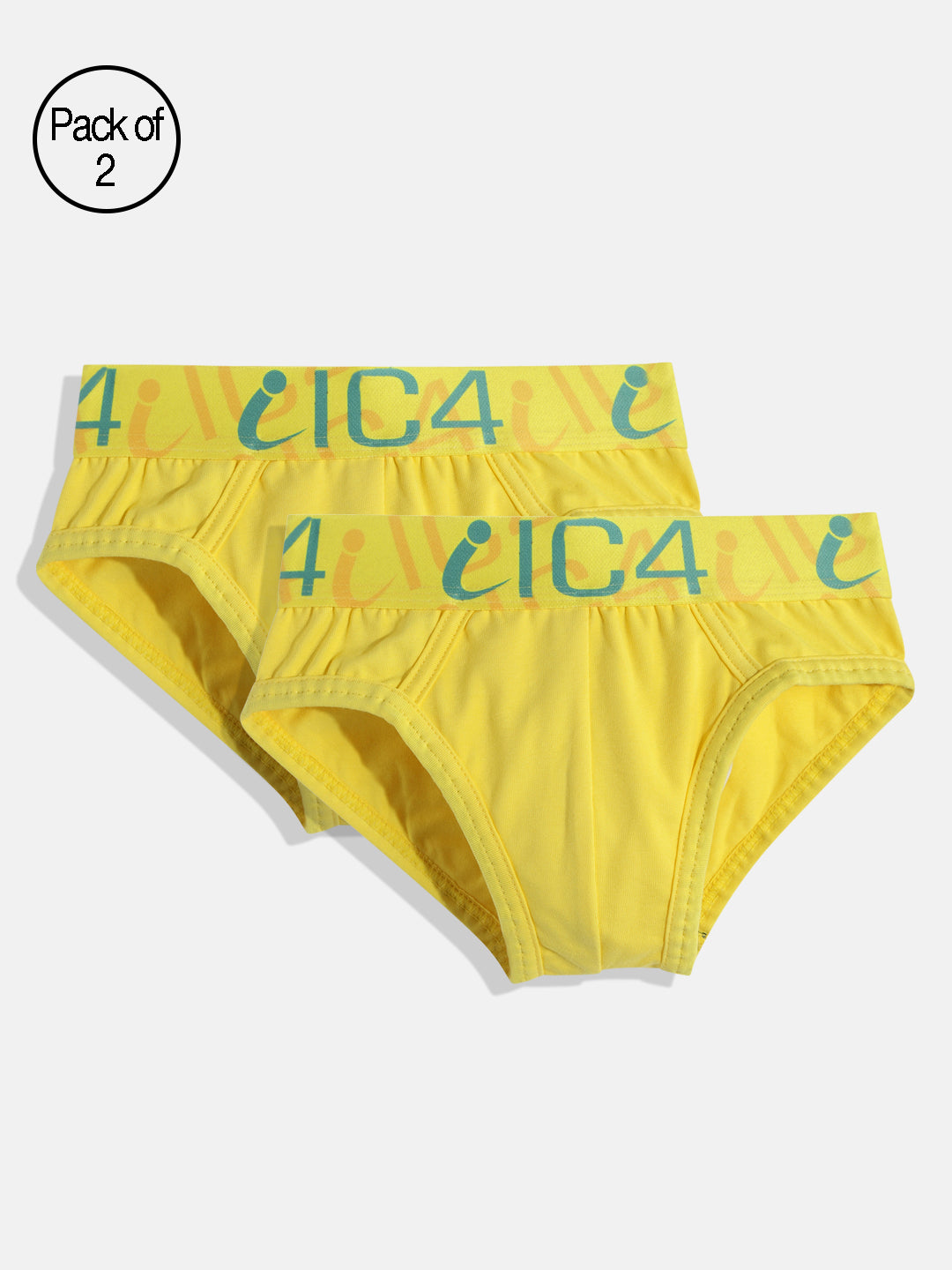IC4 Boys Fashion Brief Combo Pack of 2 Yellow