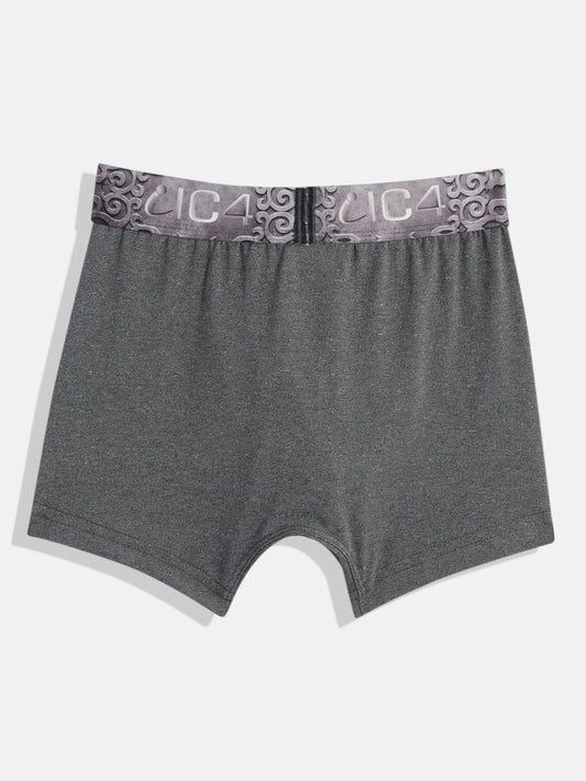 IC4 Boy's Cotton Elastane Fashion Trunk Combo Pack of 2, Charcoal Color