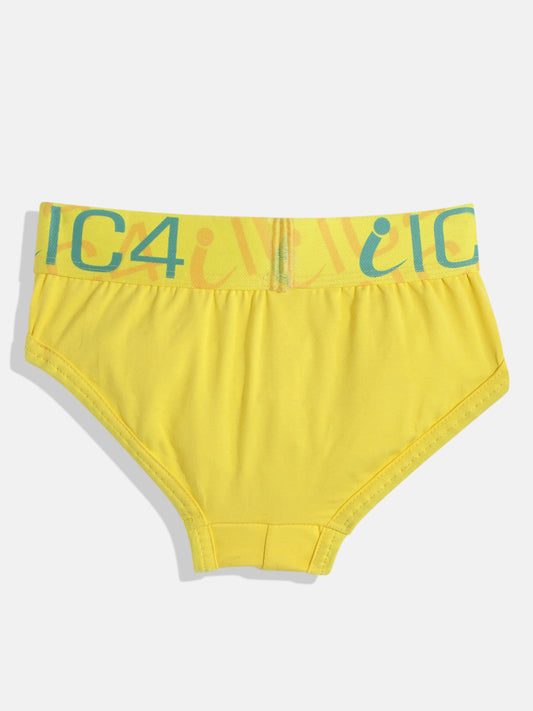 IC4 Boy's Cotton Elastane Fashion Brief Combo Pack of 2 Yellow
