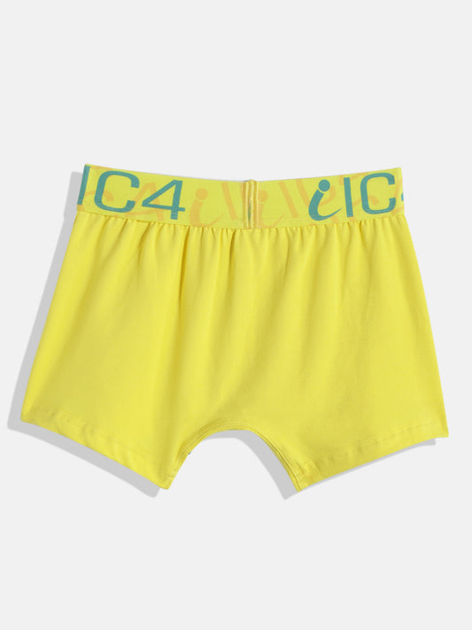 IC4 Boy's Cotton Elastane Fashion Trunk Combo Pack of 2, Yellow Color