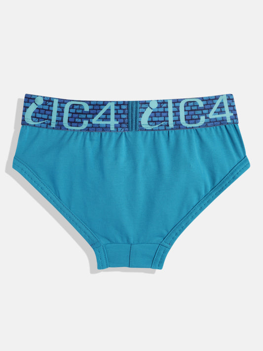 IC4 Boy's Cotton Elastane Fashion Brief Combo Pack of 2 Teal