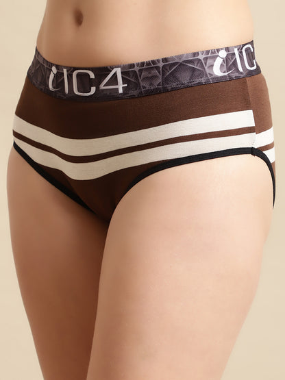 IC4 Women's Modal Elastane Stripe Hipster