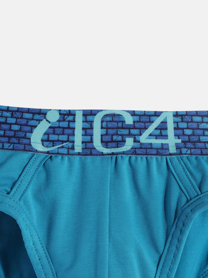 IC4 Boy's Cotton Elastane Fashion Brief Combo Pack of 2 Teal