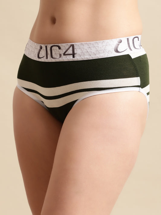 IC4 Women's Modal Elastane Stripe Hipster Combo Pack of 2