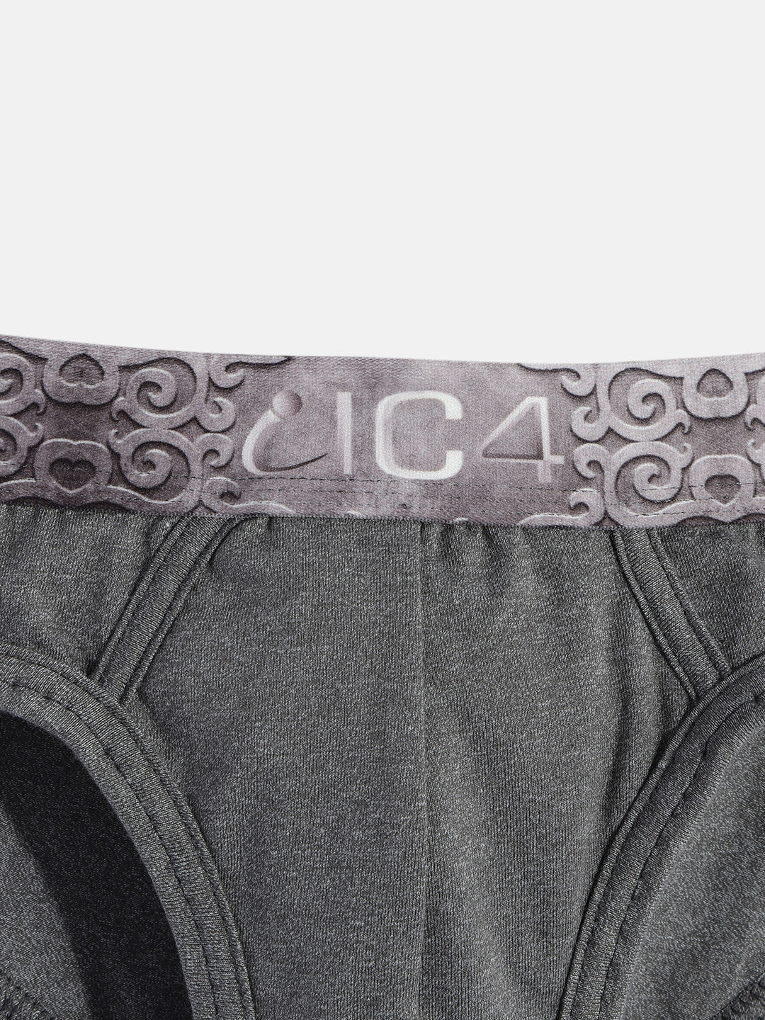 IC4 Boy's Cotton Elastane Fashion Brief Combo Pack of 2 Charcoal